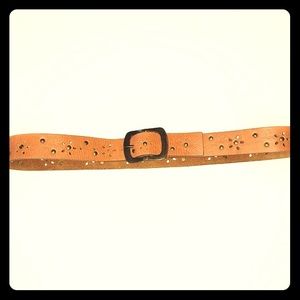 Old Navy Leather Belt with Floral Cutout Detail, M